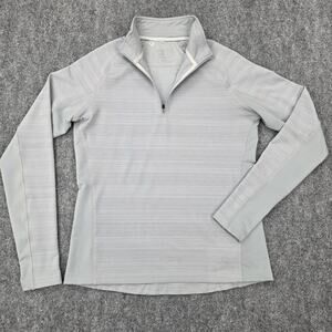 Straight Down Pullover Womens Medium Gray Quarter Zip Golf Athletic Long Sleeve